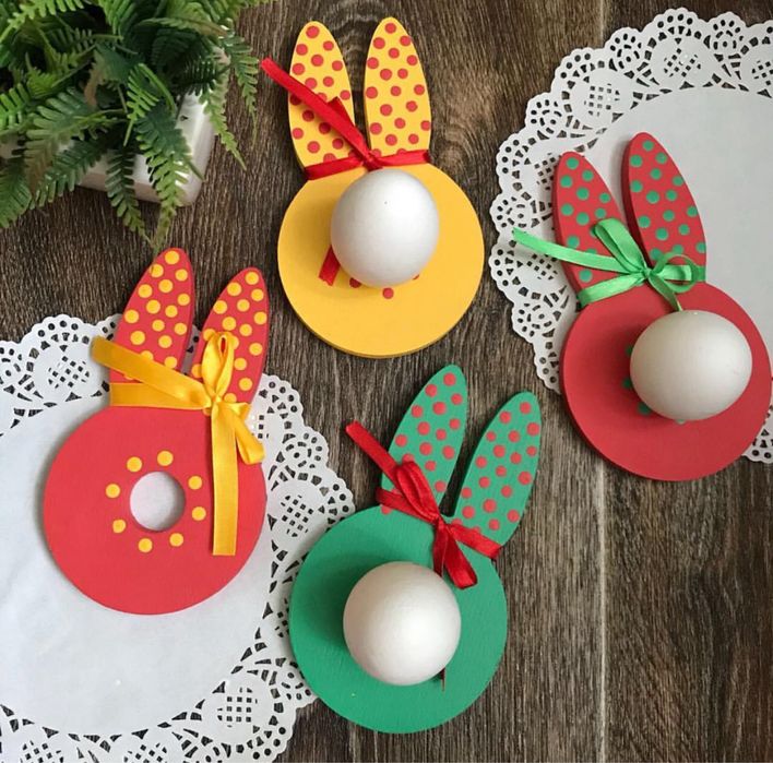 Пасхальные зайчики из фанеры