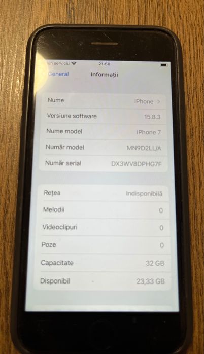 iPhone 7 Black 32GB - Baterie 100% Nouă! Stare bună de funcționare