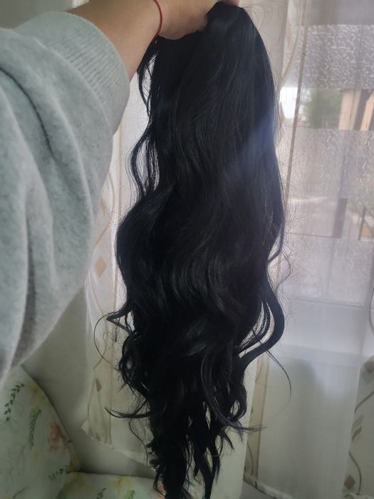 Черна  перука с бретон