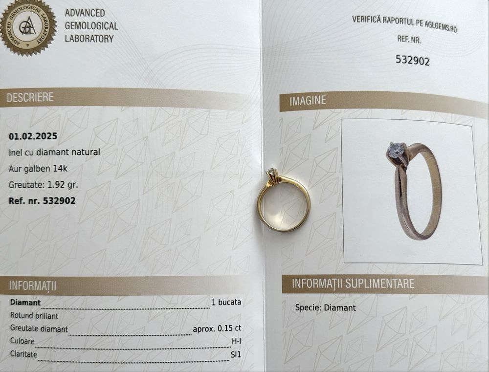 Inel logodnă cu diamant