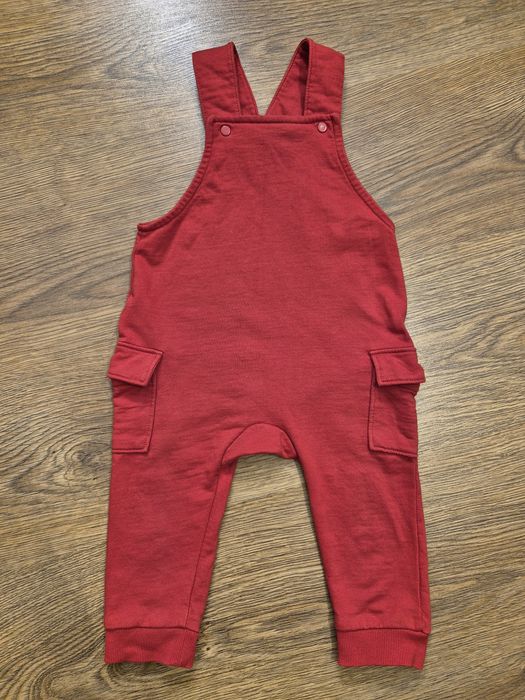 Salopeta rosie din molton H&M bebe