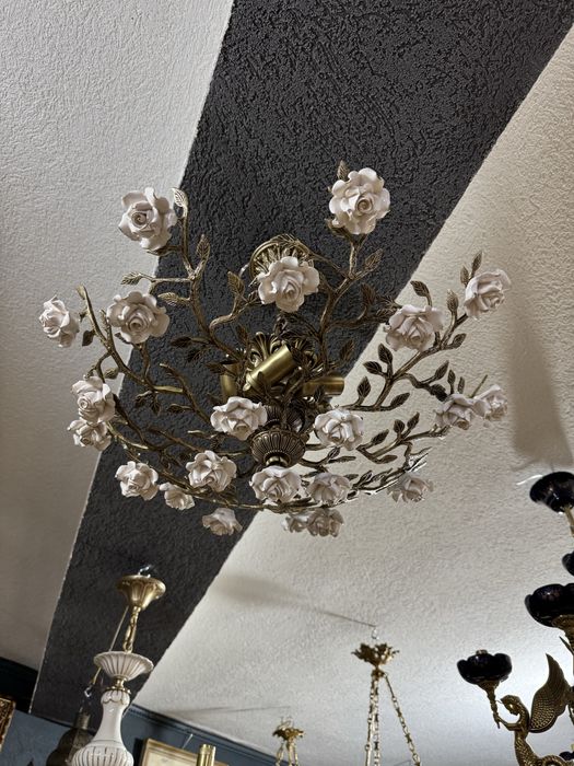 Candelabre bronz/ portelan- hol- terasa- living- dinning