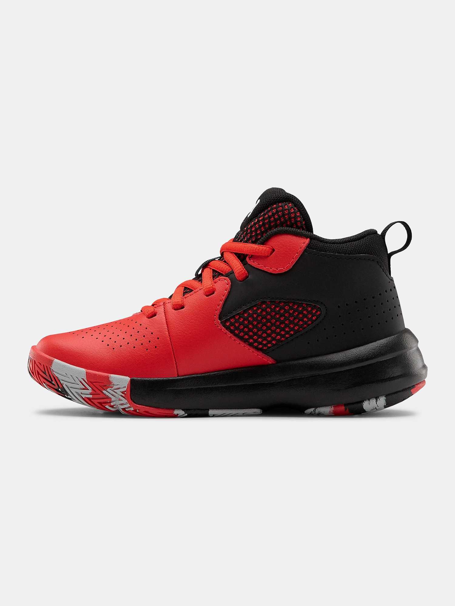 ghete baschet Under Armour Lockdown 5,piele,43,Rosu/Negru->NOU,SIGILAT