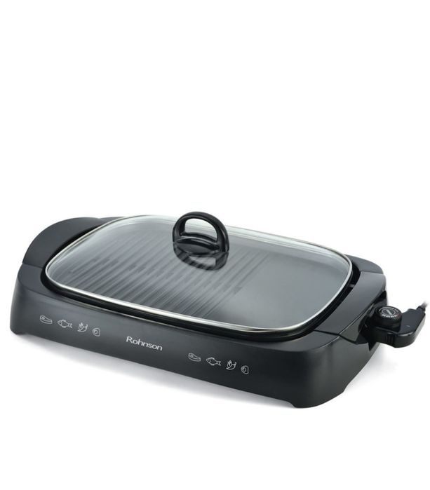 GRILL electric ROHONSON cu capac din sticlă termoizolanta NOU  250 Lei