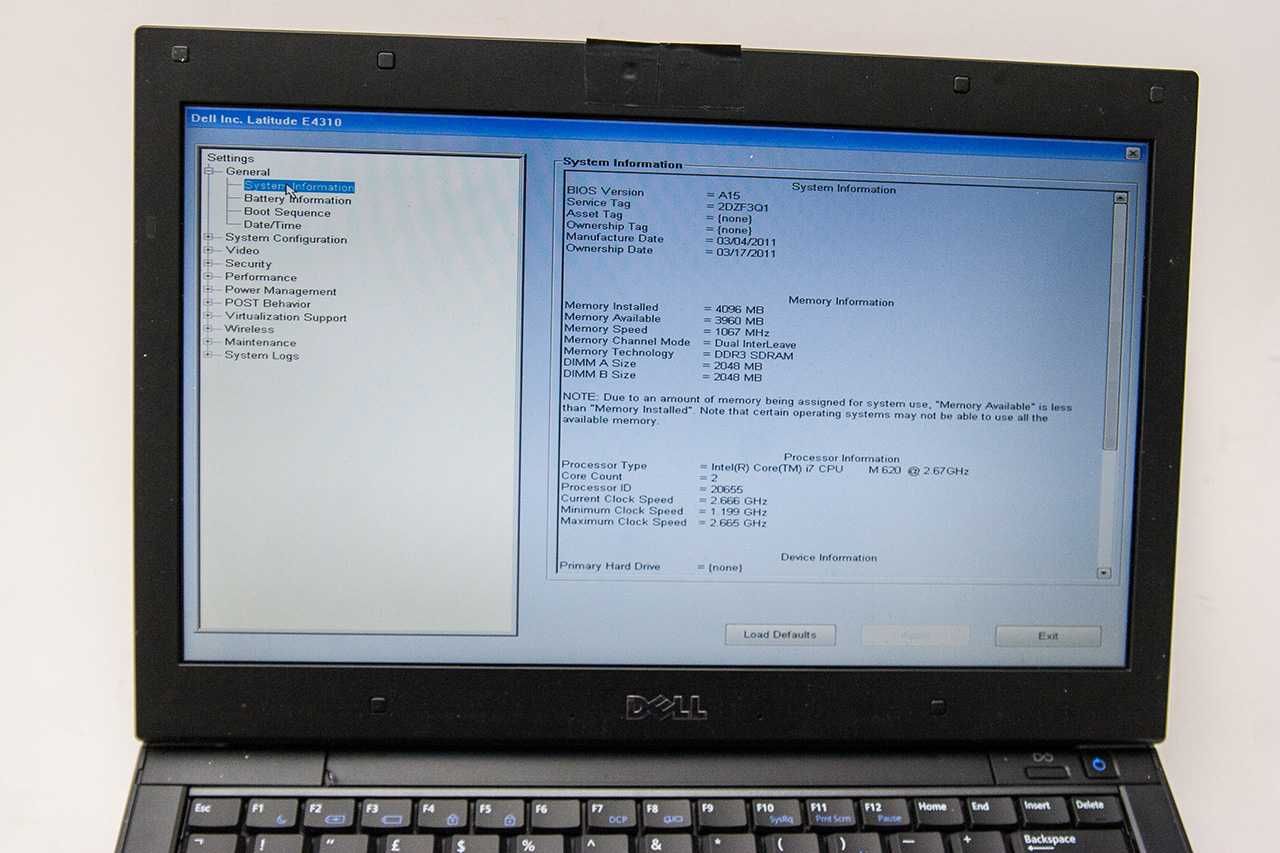 лаптоп Dell Latitude 4310 i7 CPU 4GB RAM SSD+HDD caddy