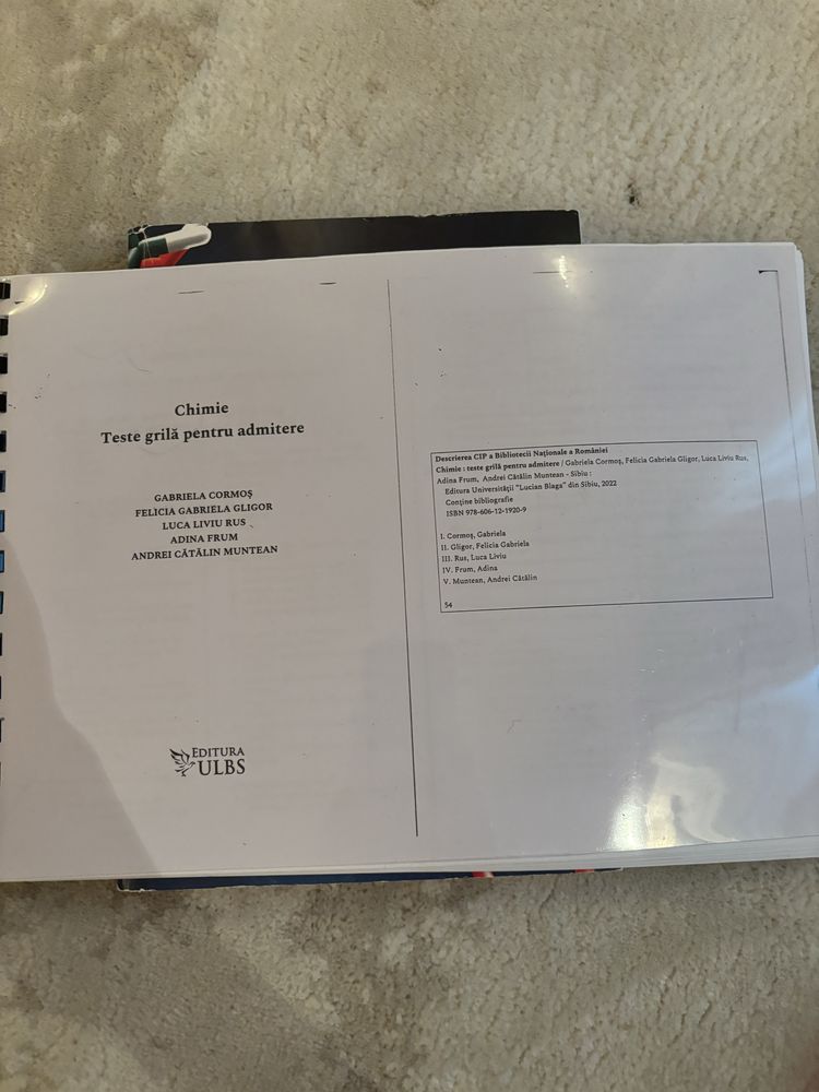 Carti chimie + teste