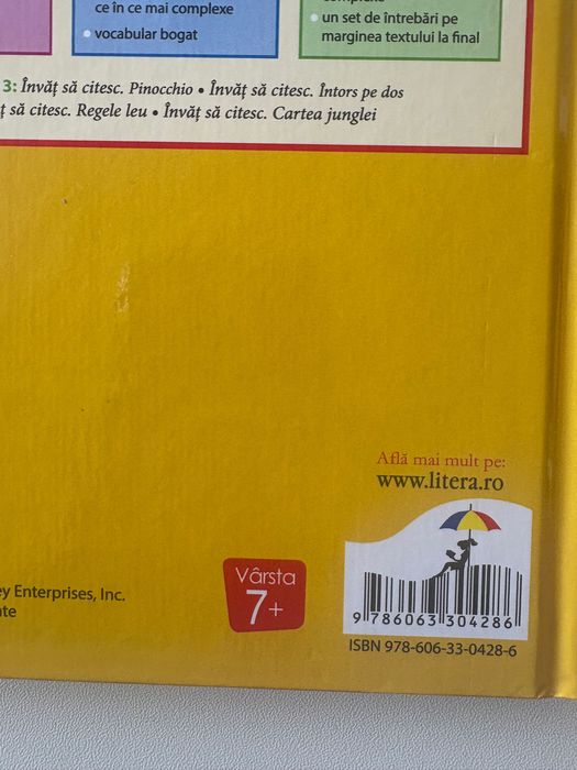 Trei Carticele noi, seria Disney, Invat sa citesc, varsta 5-7 ani