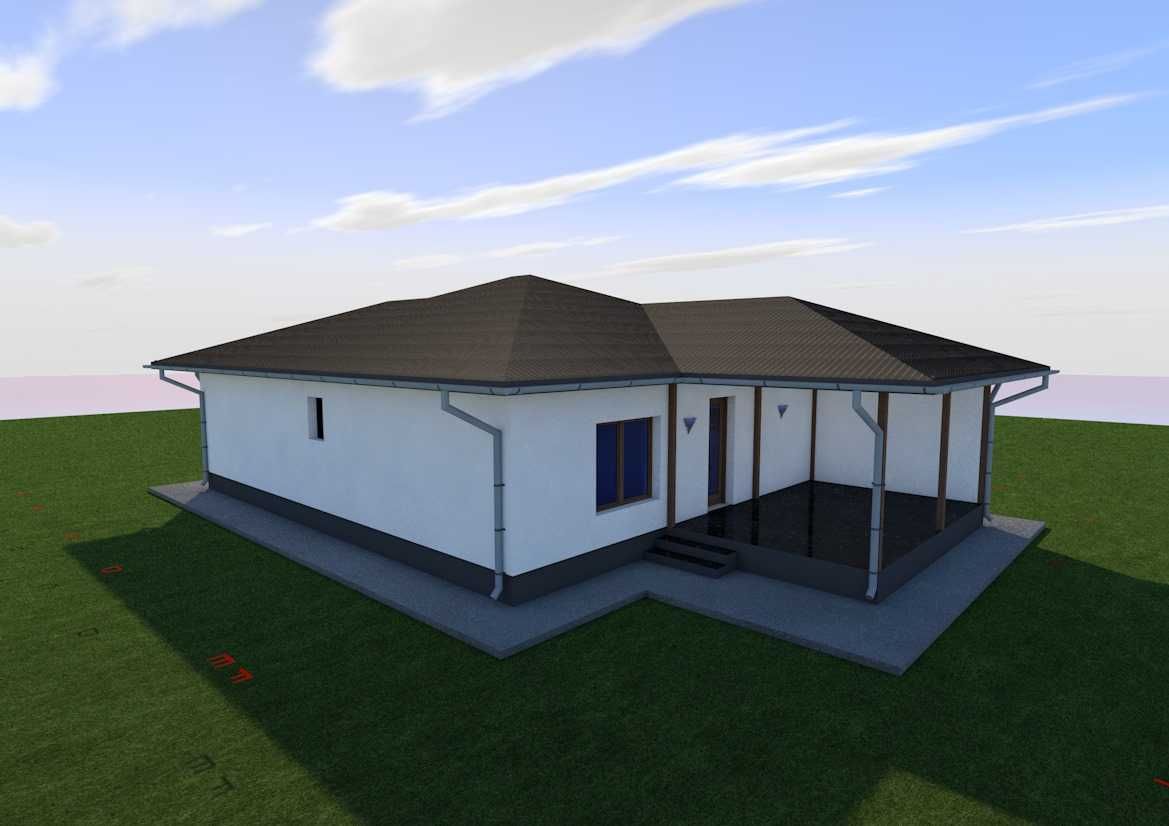 Casa cu 3 camere (2 dormitoare), cu terasa, Lilieci, Bacau