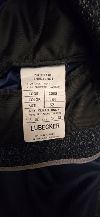 Мужское пальто made in Turkey от мирового бренда "LUBECKER"