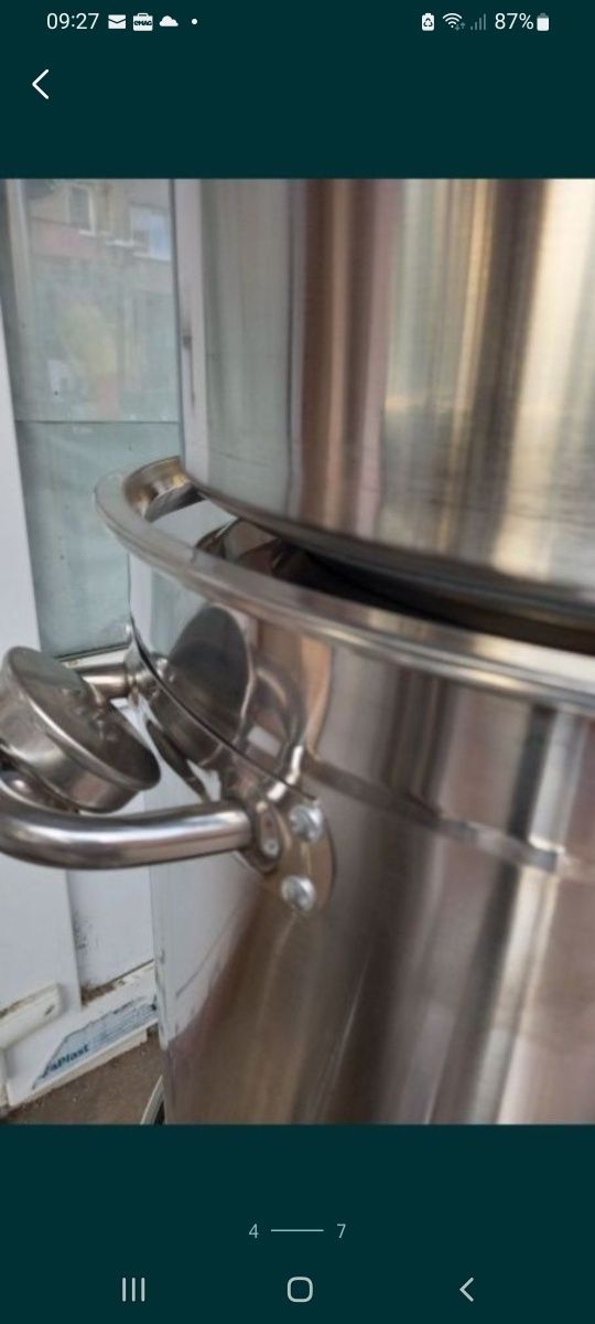 Oală inox cu capac inox 98L promo 349 lei