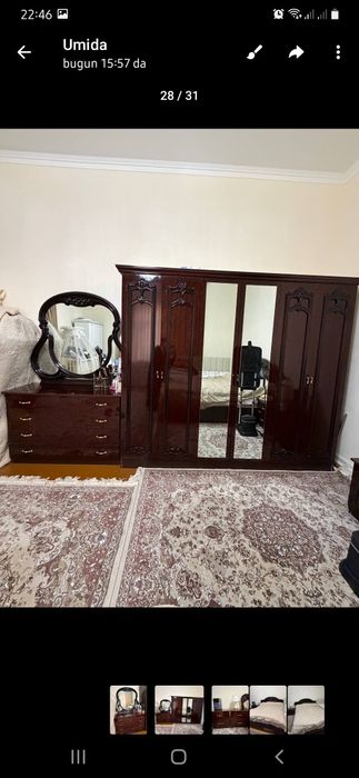Мебель комплект келишилган нархда сотилади.Холати зур. Синган жойи йу