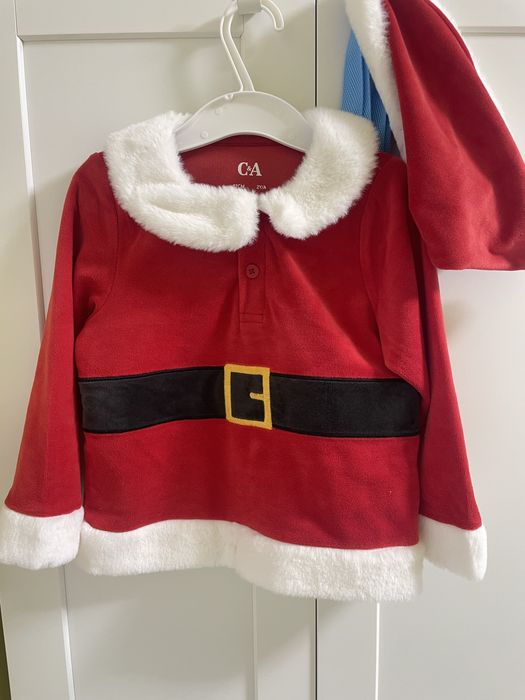 Set de Mos Craciun marime 92 si salopeta h&m noua