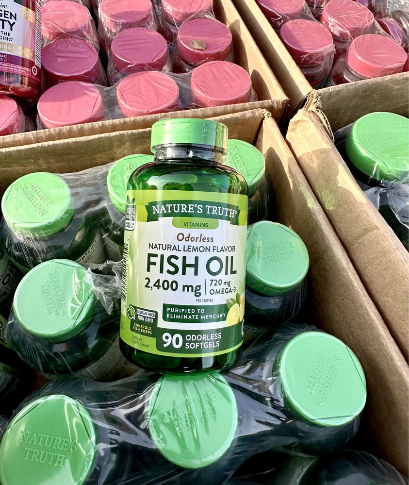 Natures Truth Fish oil 2400 mg omega-3 45 servings, рыбий жир.