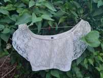 Bluza H&M alba de dama din dantela dublata, marimea S