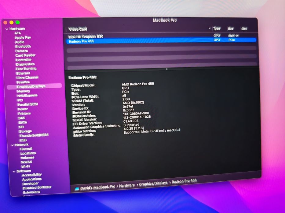 MacBook pro 2016 15" i7 16gb  512ssd