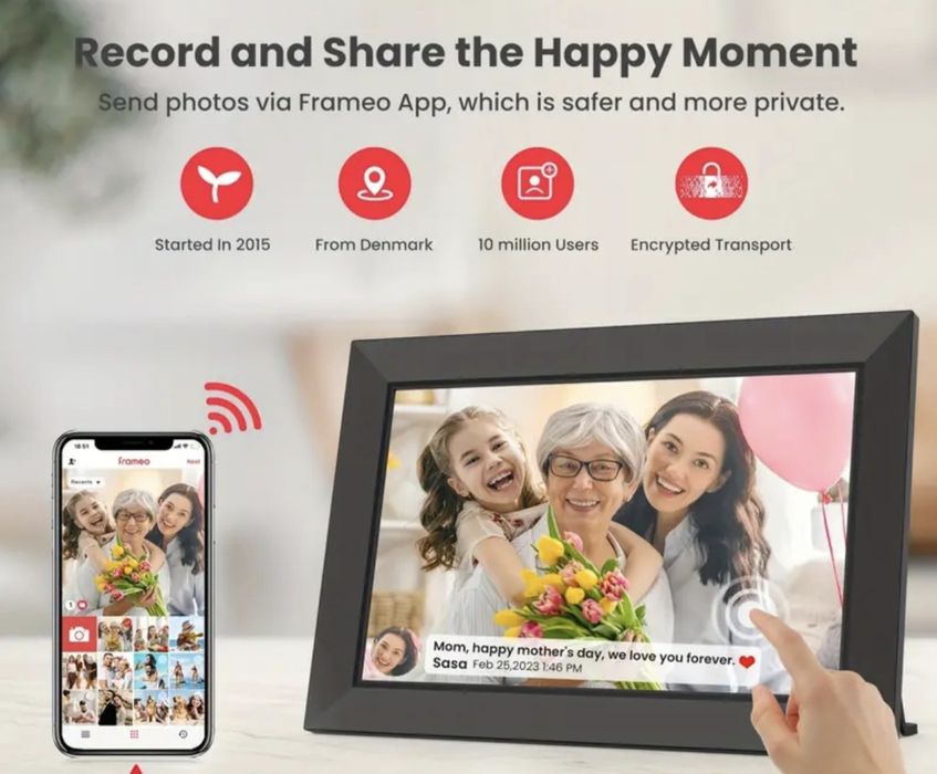 Frameo 10.1" Smart Цифрова рамка за снимки дигитална фоторамка HD 32GB