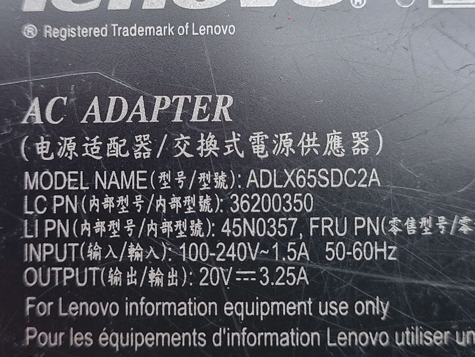 Incarcator laptop Lenovo Yoga 20V 3,25A 65W mufa USB-smart