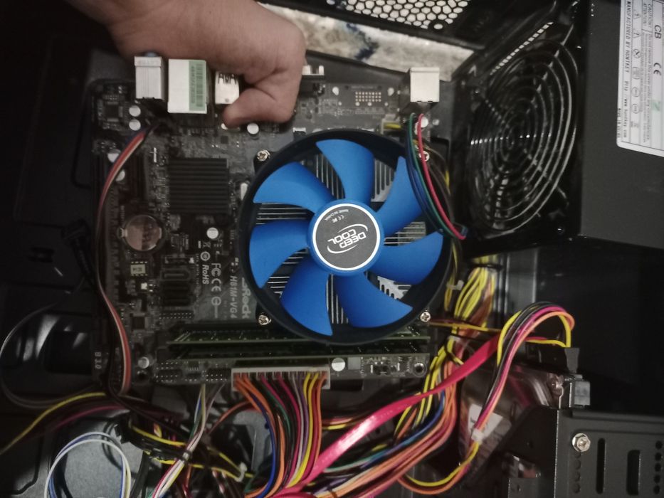 Сборка материнской платы+процессор+ОЗУ