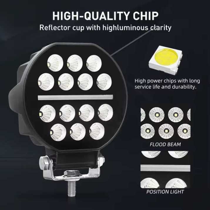 Диоден халоген LED светлини габарит, жълта 12/24V 50W - T458
