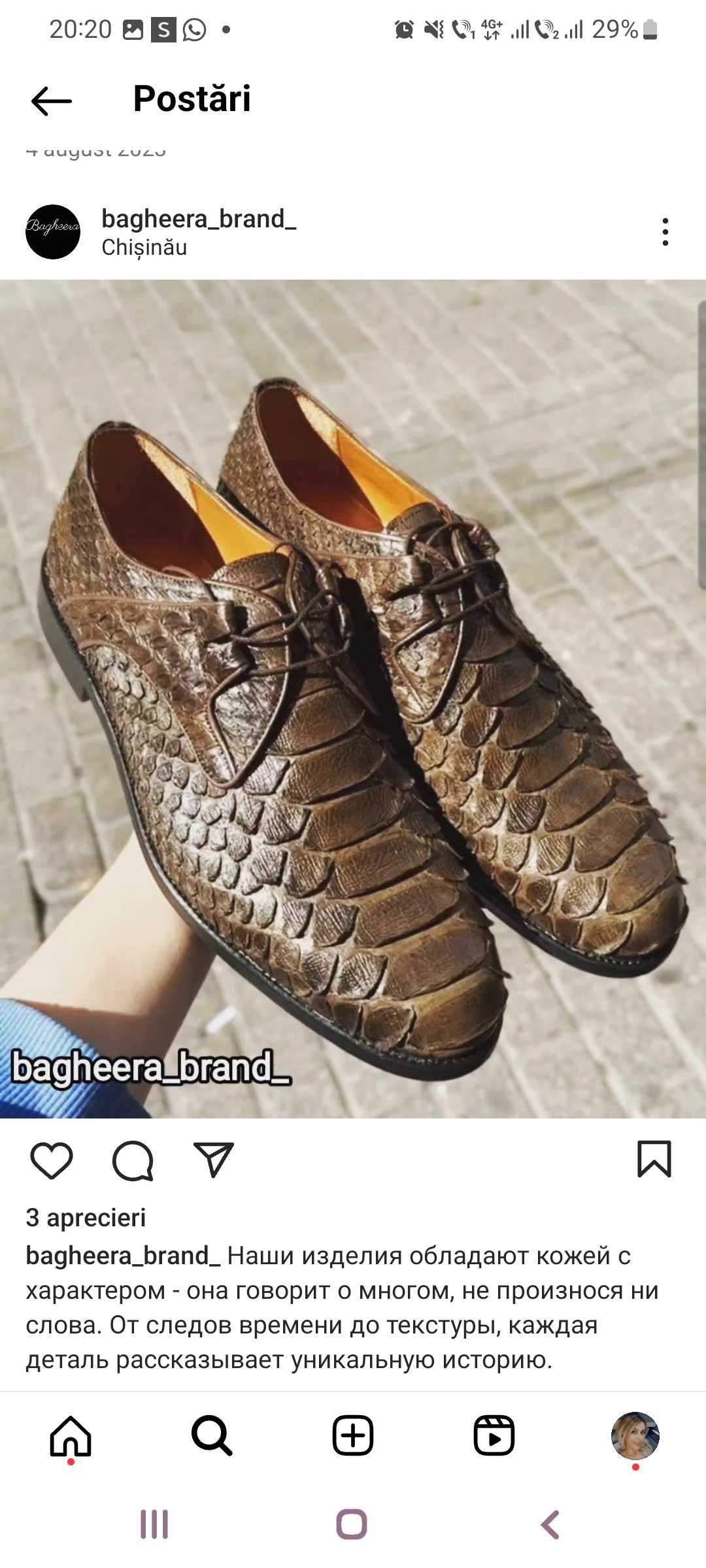 Pantofi piele de piton original