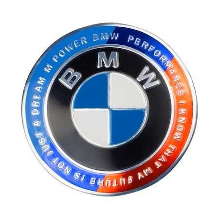 Set 4 Capace Roti BMW 56mm / 68mm Editie 50 De Ani Embleme Jante Sigle