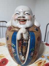 Budha cel vesel piesă rara din ceramică pictată manual stare foarte bu