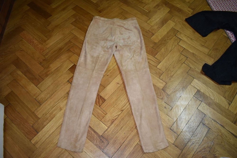 Pantaloni dama din piele intoarsa