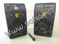 Boxe active cu microfon si telecomanda 1500w Smart Bass Reflex