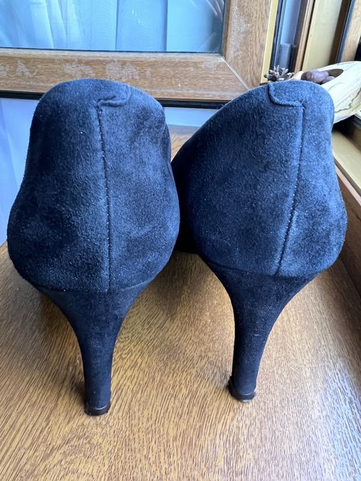 Pantofi stiletto Autograph-Marks & Spencer-piele întoarsă neagră, 40