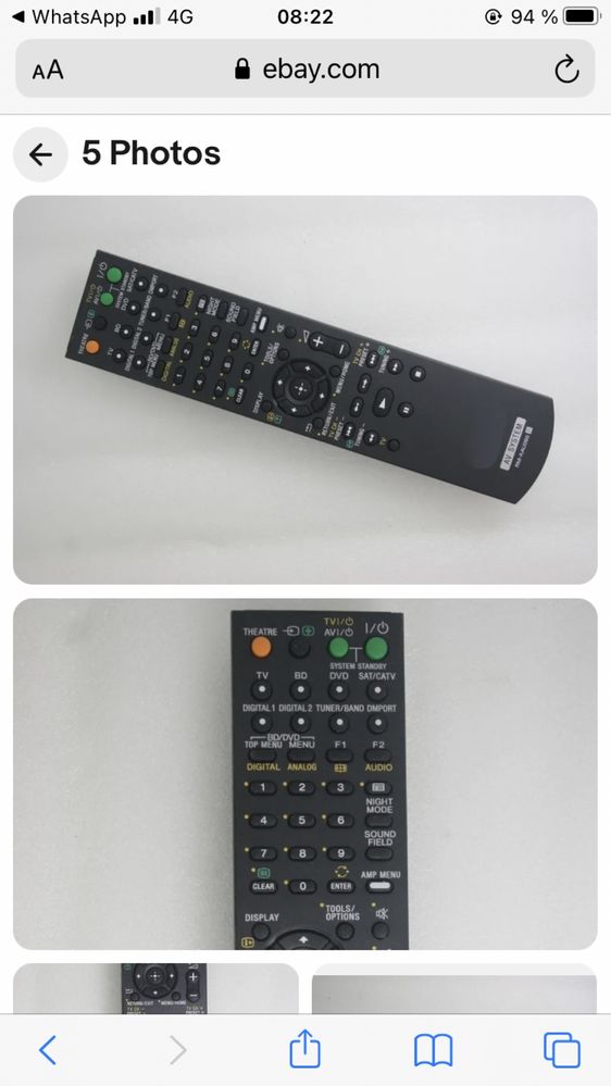 Vand remote Sony sa-wis100,str-ks2000,rm-aau015,str-wg700 av system