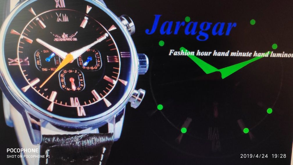 JARAGAR 3 Dial Display Classic Luminous Hands Curea din piele