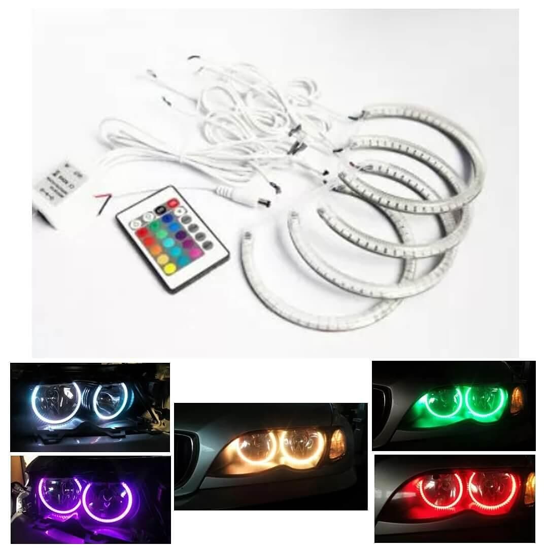 Rgb диодни ангелски очи за bmw e46 седан, комби (1998-2005) / купе (19
