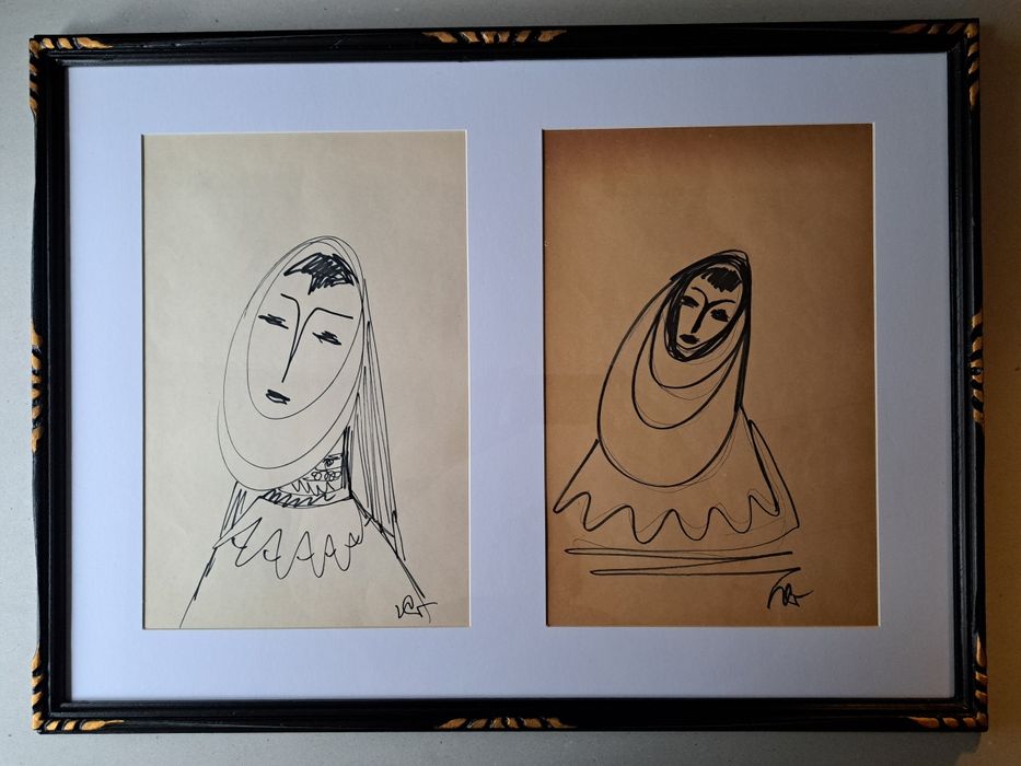 Pictură,"Portrete feminine",Eugen Ciucă(n.1913 Sălaj-d.2005 New Yo