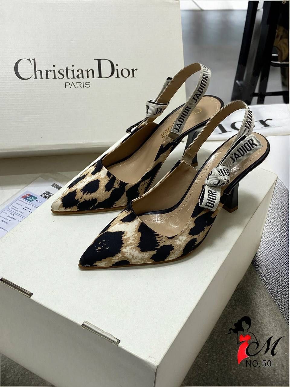 Dior обувки на ток остри диор кафяви бежови черни сандали тигрови