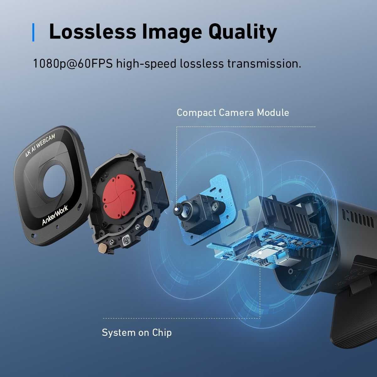 AnkerWork C310 Webcam 4K AI Powered,HDR уебкамера