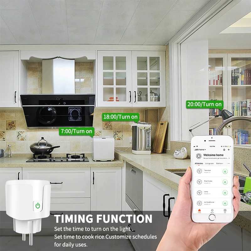 Priza wifi Smart inteligenta Tuya Alexa 20A