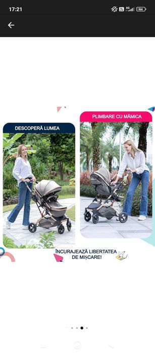 Cărucior bebe 2 in 1