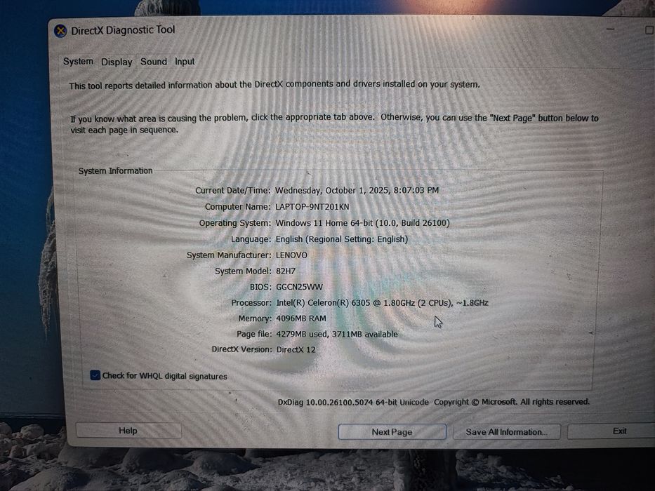 Lenovo laptop 250lv