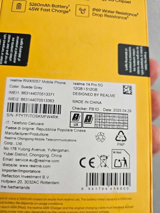 Realme 14 Pro, 512 gb, sigilat la cutie, Garantie.
