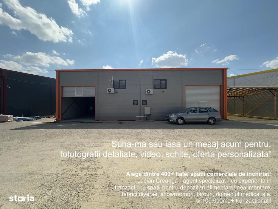 Hala de inchiriat de la 500mp la 800mp, in spate la Skoda