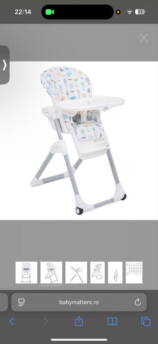 Scaun de masa copii Joie Mimzy