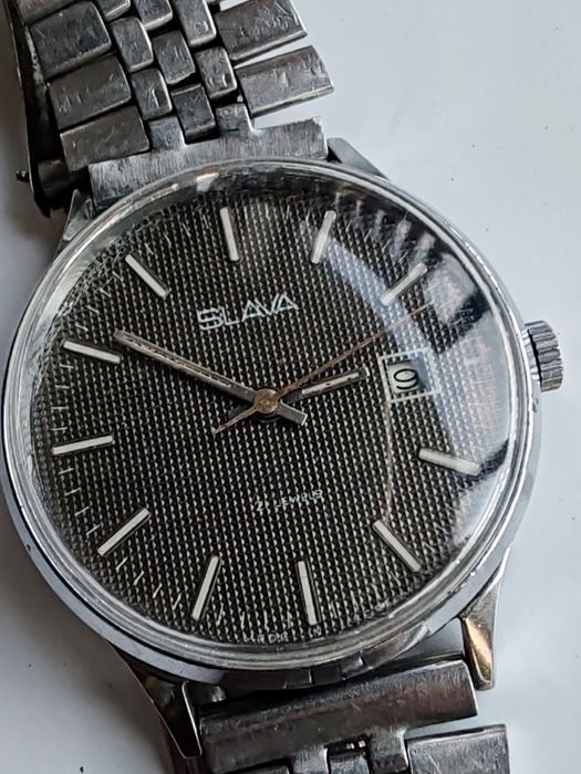 Ceas Slava Calendar Mecanic 36 mm Funcționează excelent!