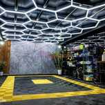LED Hexagon Honey Comb Detailing Barber - 749RON- 297x307cm - OFERTA