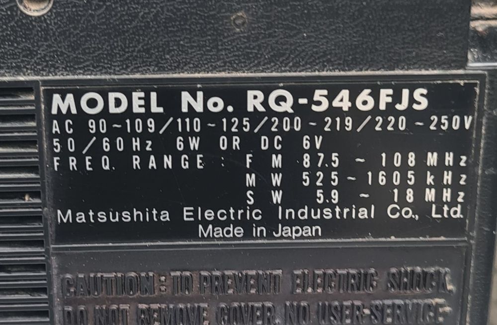 Радиокасетофон National Panasonic RQ-546FJS