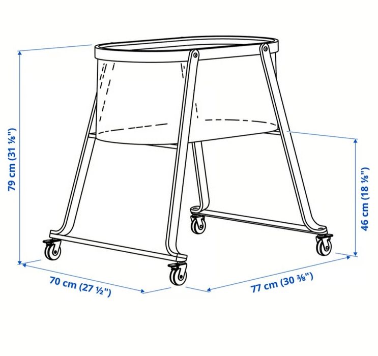 Patut IKEA tip coș bebe 40x73 cm