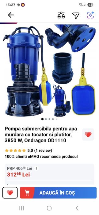 Pompa submersibila apa murdara cu tocator noua