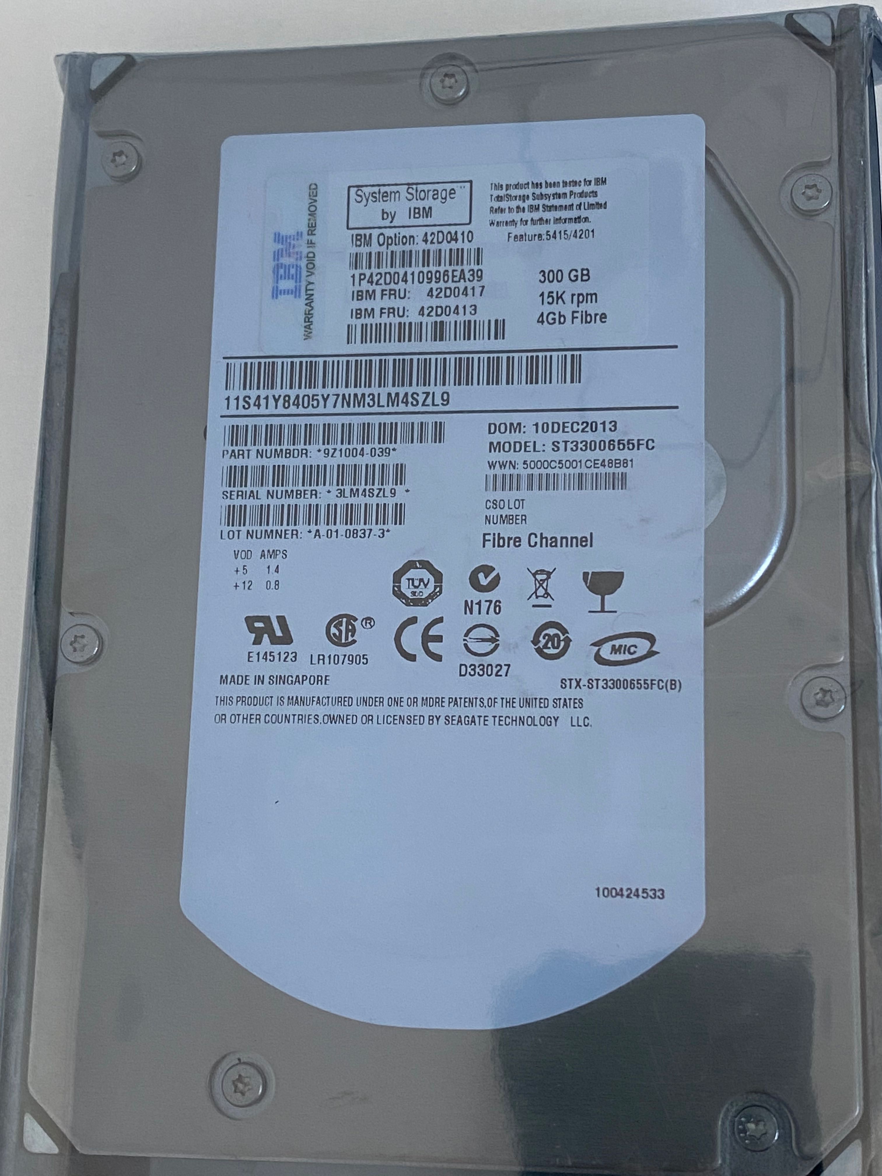 Жесткий диск HDD IBM 300Gb 42D0417 Fibre Channel для систем DS4800