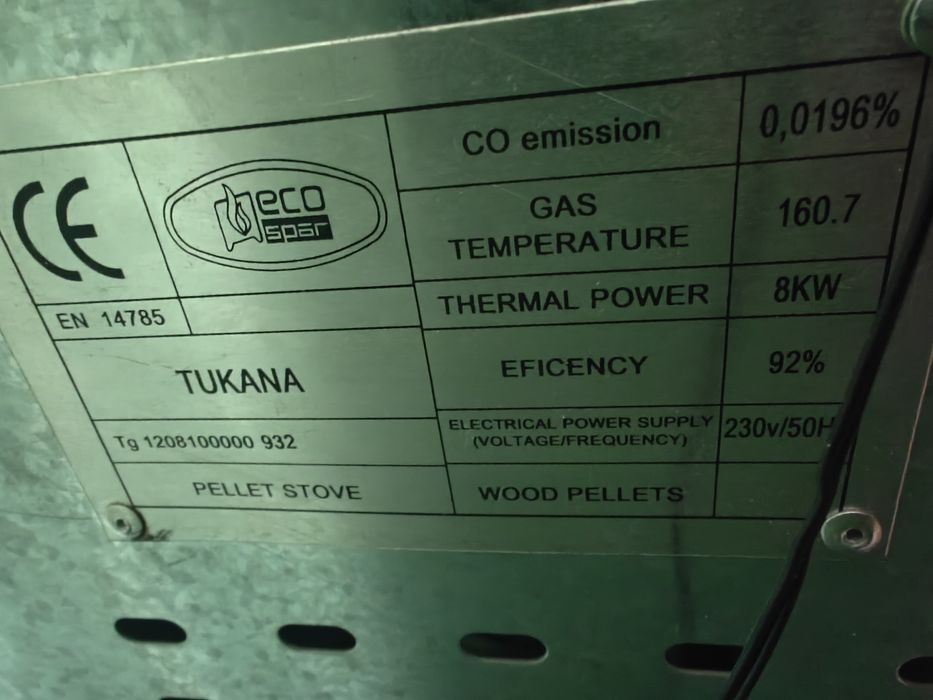 Пелетна печка Суха камина 8КW