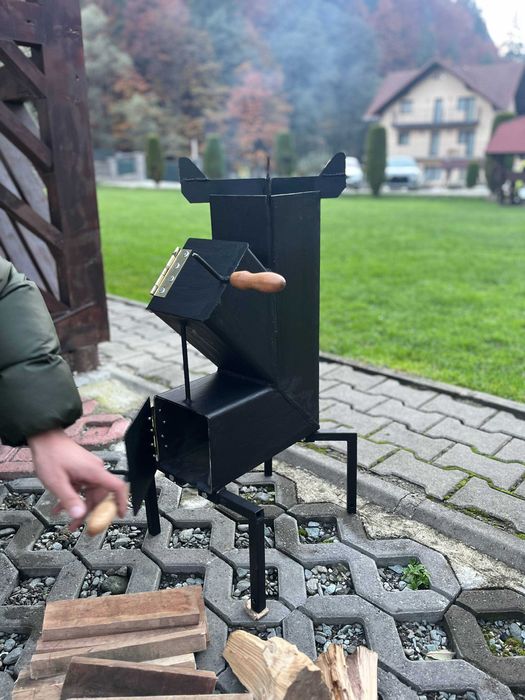 Sobă rachetă 150x 150x 4mm și 120x 120x 4mm, perfectă pentru camping