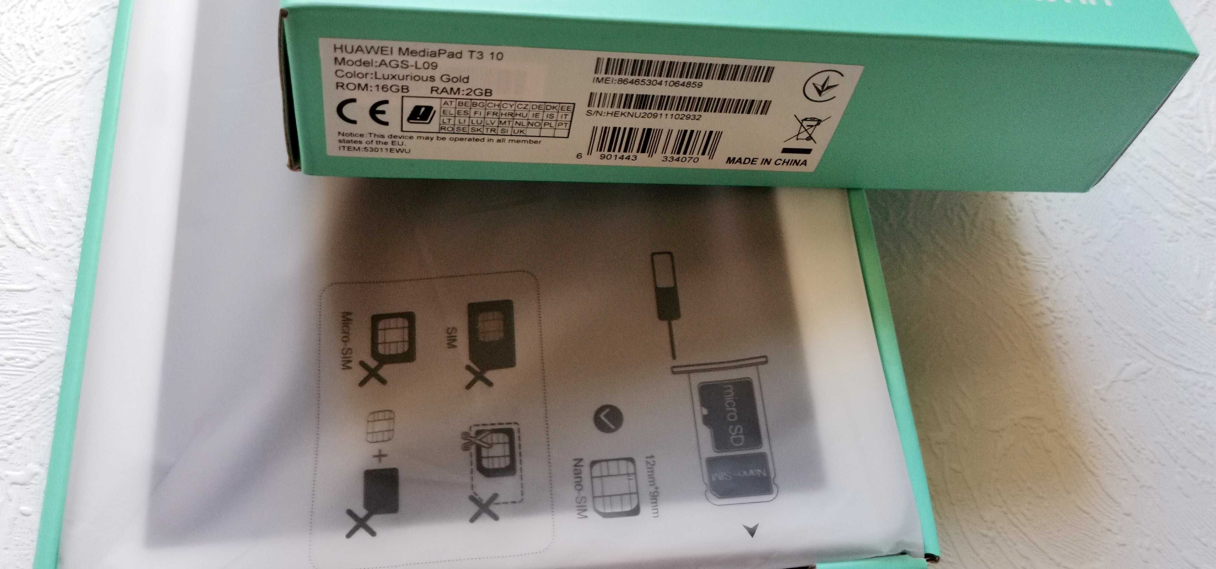 Tableta Huawei MediaPad T3 10 Quad Core 9.6" 2GB RAM 16GB Wi-Fi